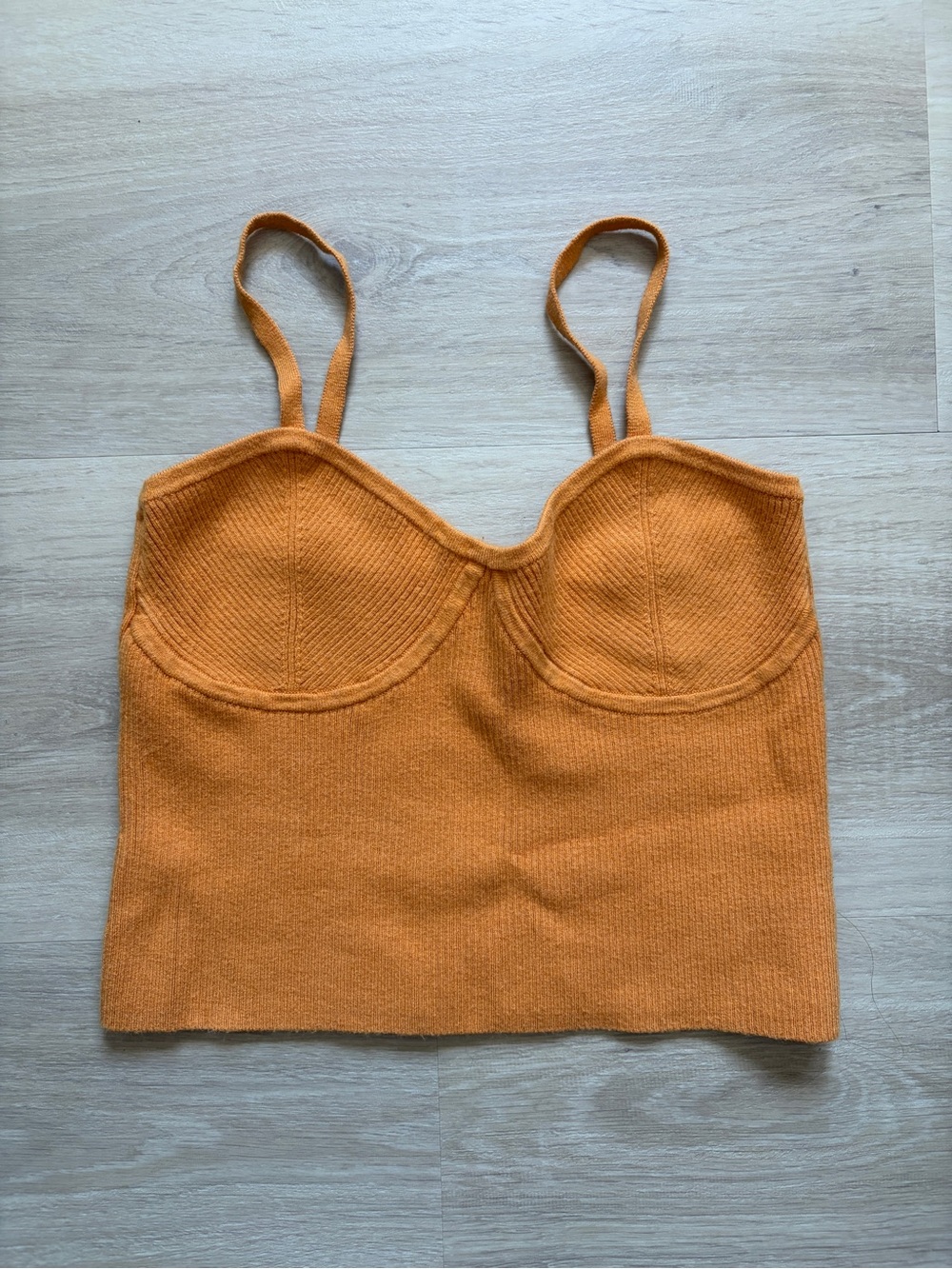 Madewell Burnt Orange Ribbed Bustier Cami Tank M